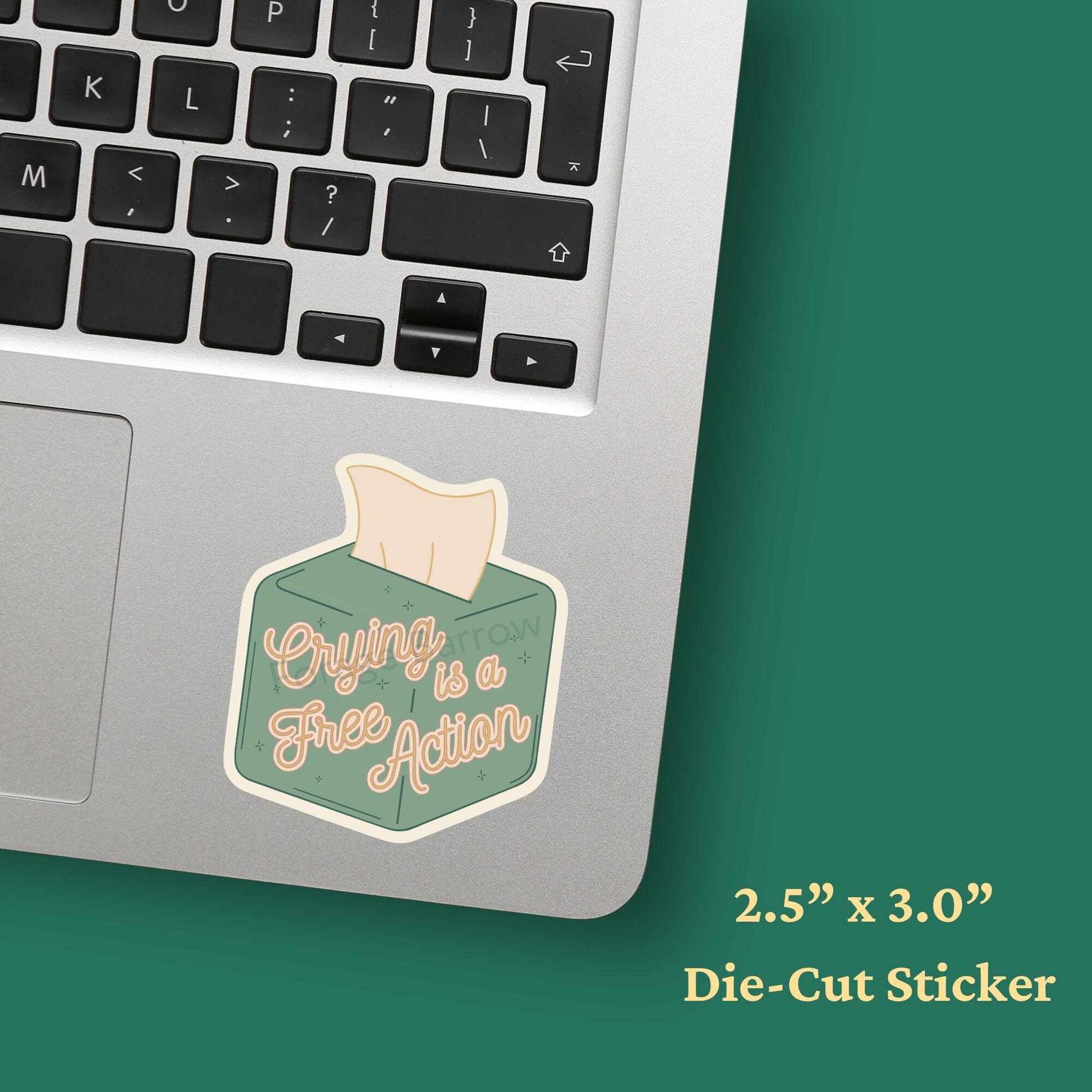 Crying is a Free Action - 2.5” x 3” Vinyl RPG Sticker