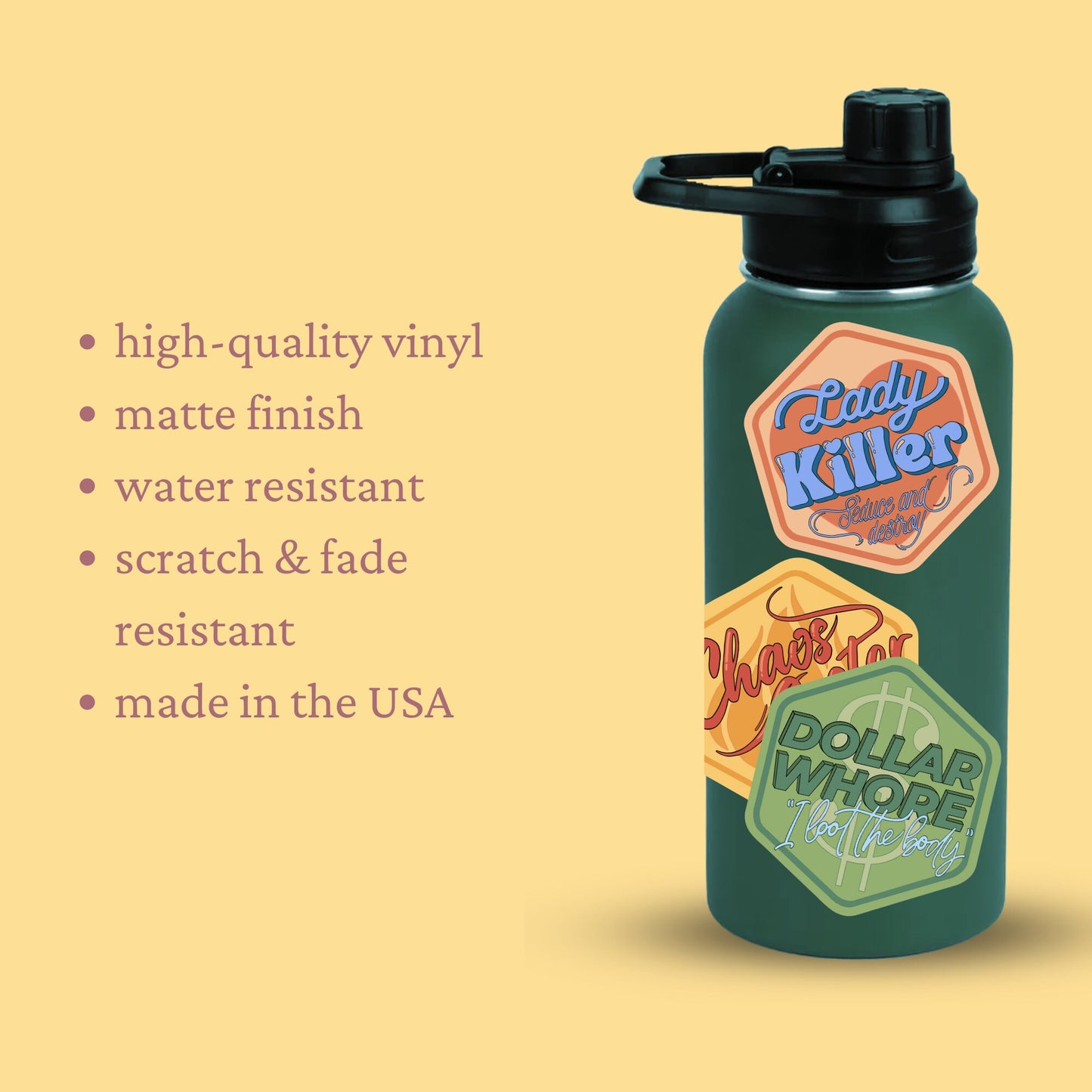 Lady Killer D&Demerit Badge - 2.7" x 3" Vinyl Sticker